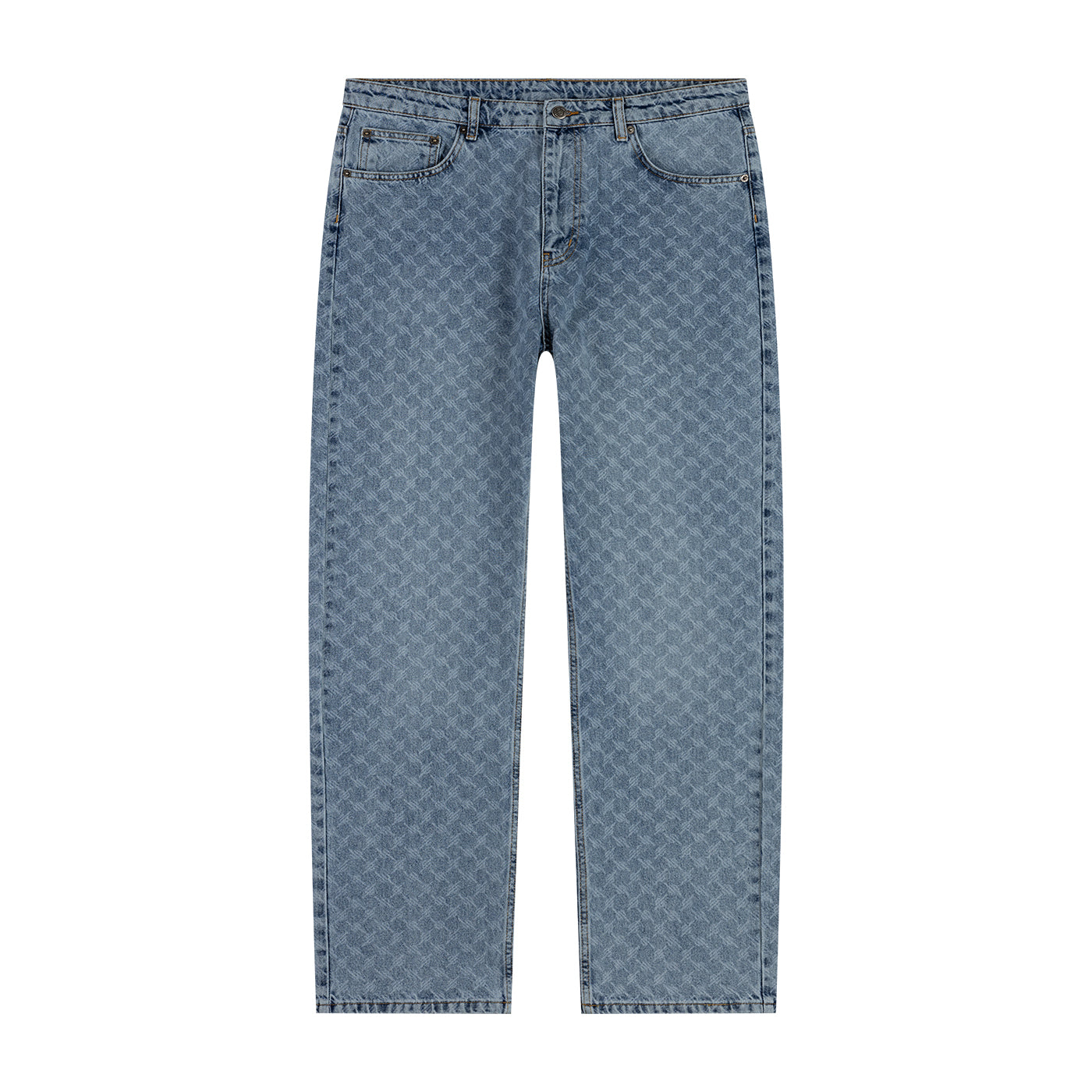Seal Blue Faded Monogram Amba Jeans