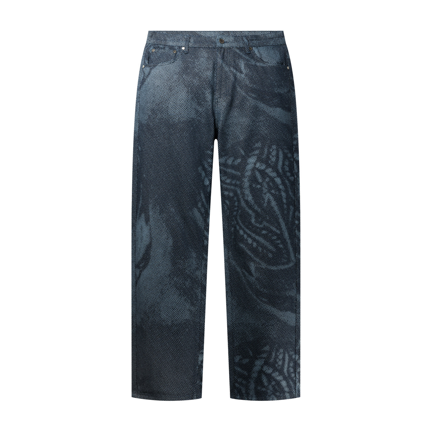 Mid Blue Denim Braids Jeans