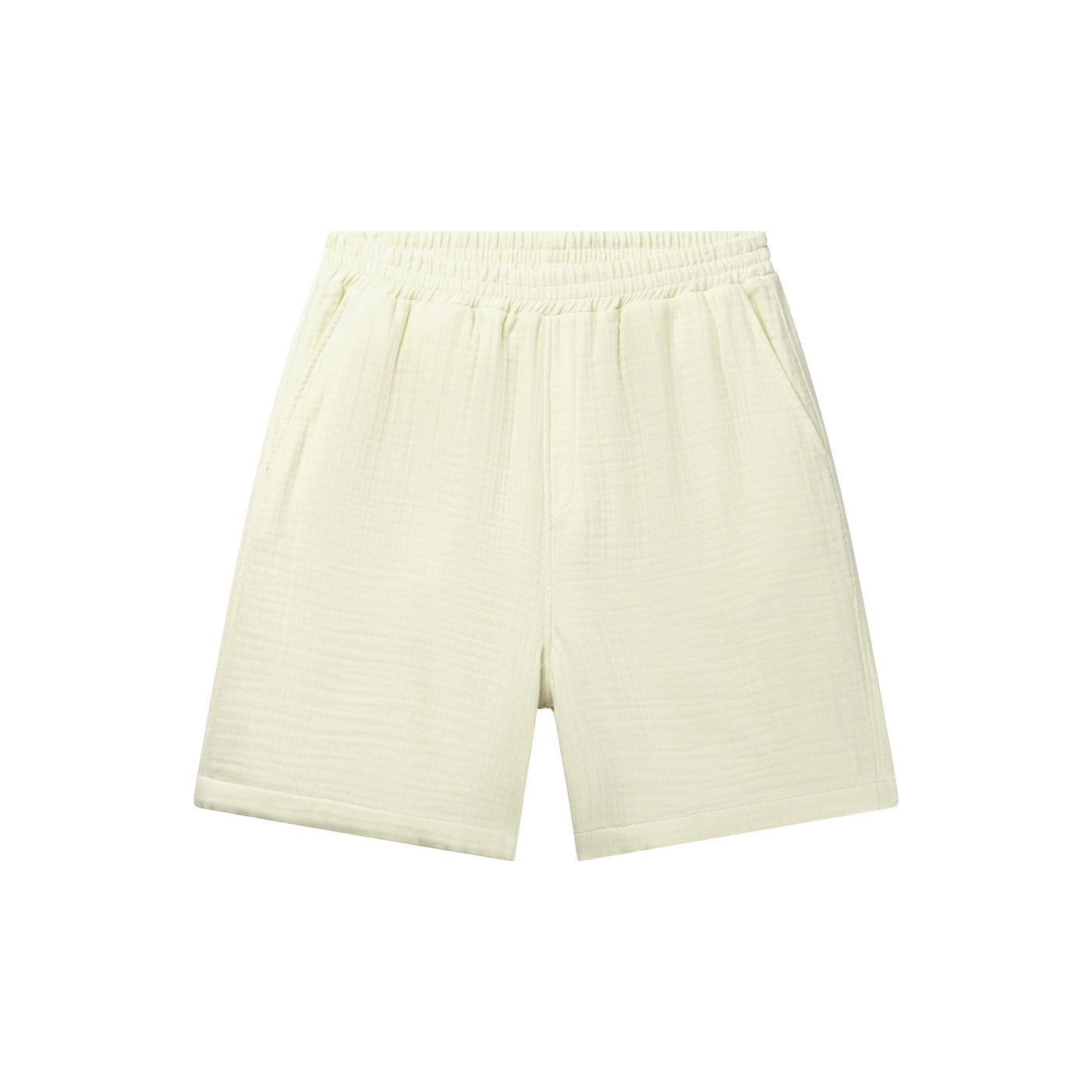 Icing Yellow Enzi Seersucker Shorts