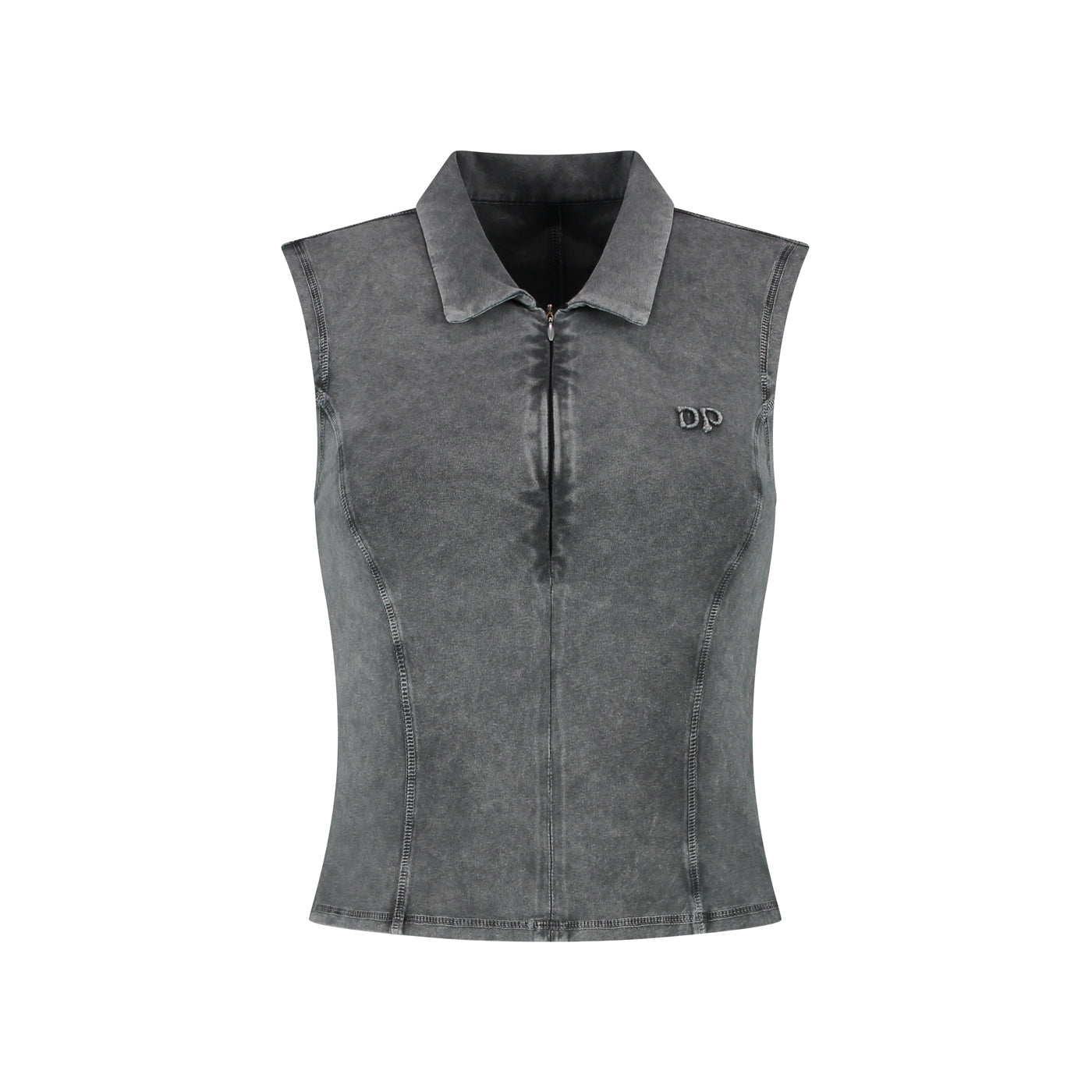 Formal Grey Washed Jersey Polo