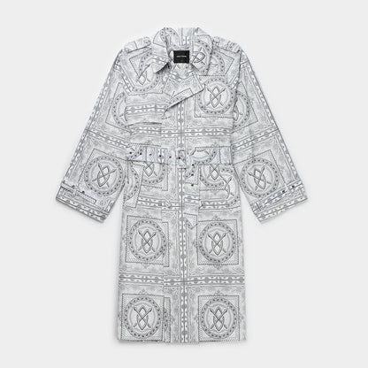 Grey Green Bandana Mamo Long Jacket