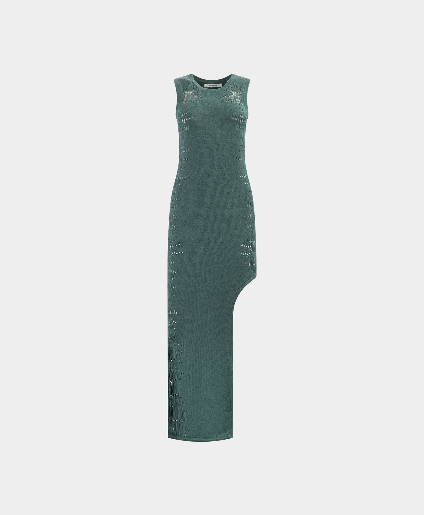 Bistro Green Asymmetric Ladder Dress
