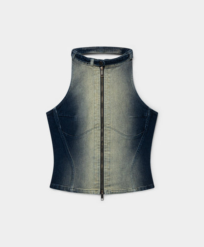 Bleached Denim Blue Top