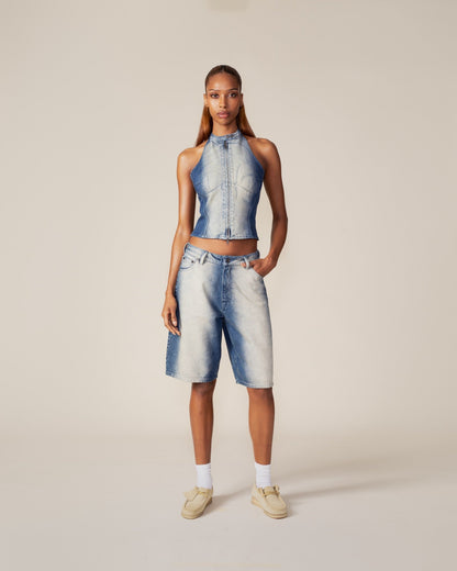 Bleached Denim Blue Top