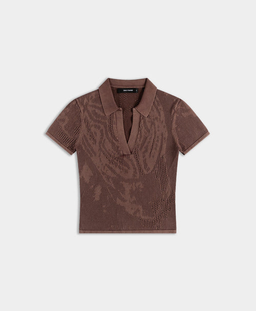 Bordeaux Red Braided Washed Polo