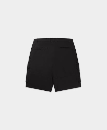 Black Oyster Cotton Cargo Shorts