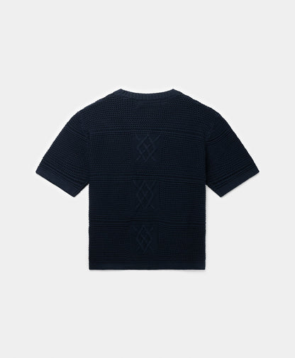 Maritime Blue Crochet T-Shirt