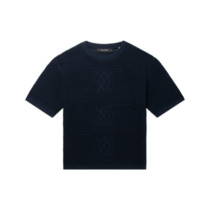 Maritime Blue Crochet T-Shirt