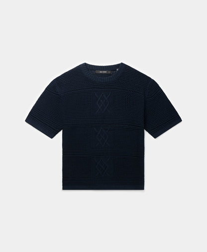 Maritime Blue Crochet T-Shirt