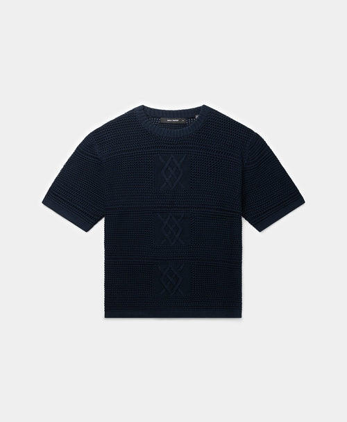Maritime Blue Crochet T-Shirt