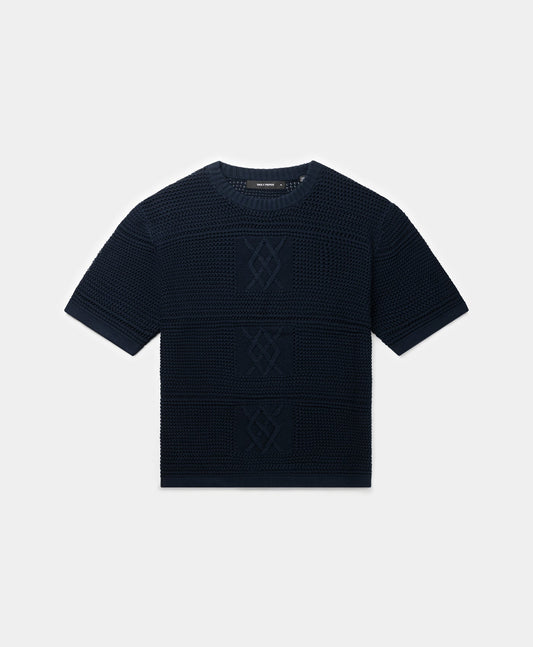 Maritime Blue Crochet T-Shirt
