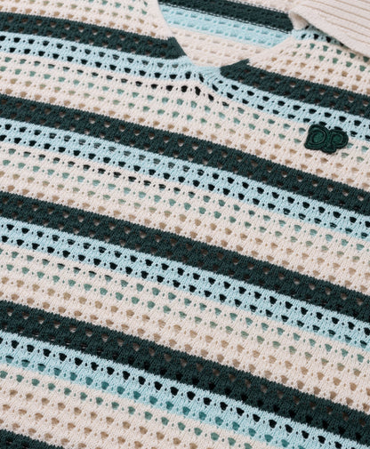 Off White Crochet V-Neck Sweater