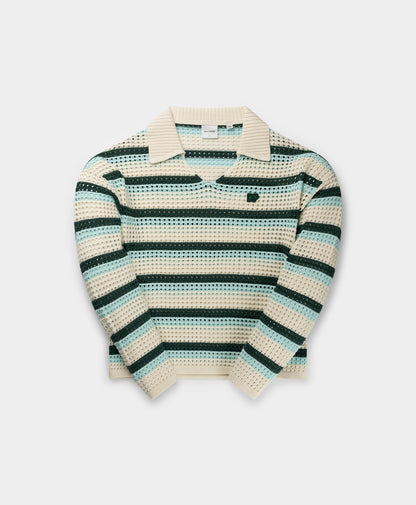 Off White Crochet V-Neck Sweater