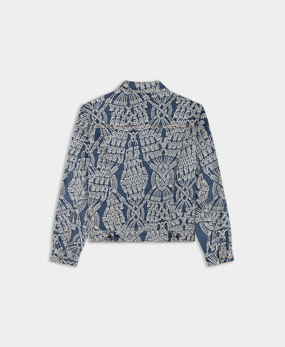 Dark Blue Denim Macrame Jacket
