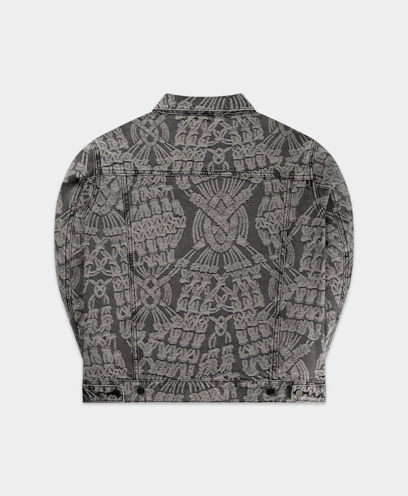 Grey Denim Macrame Jacket