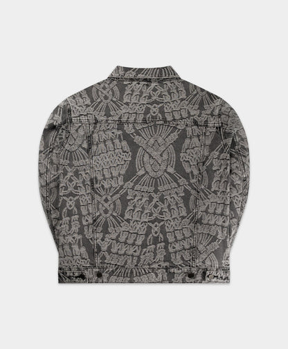 Grey Denim Macrame Jacket