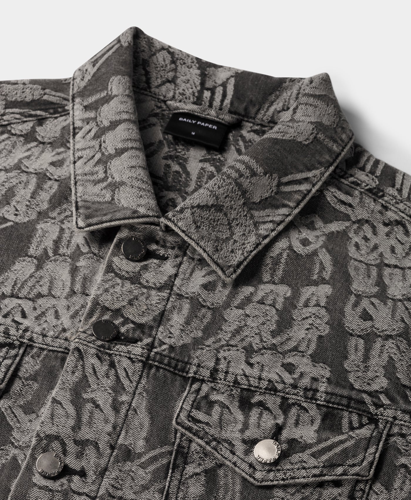 Grey Denim Macrame Jacket