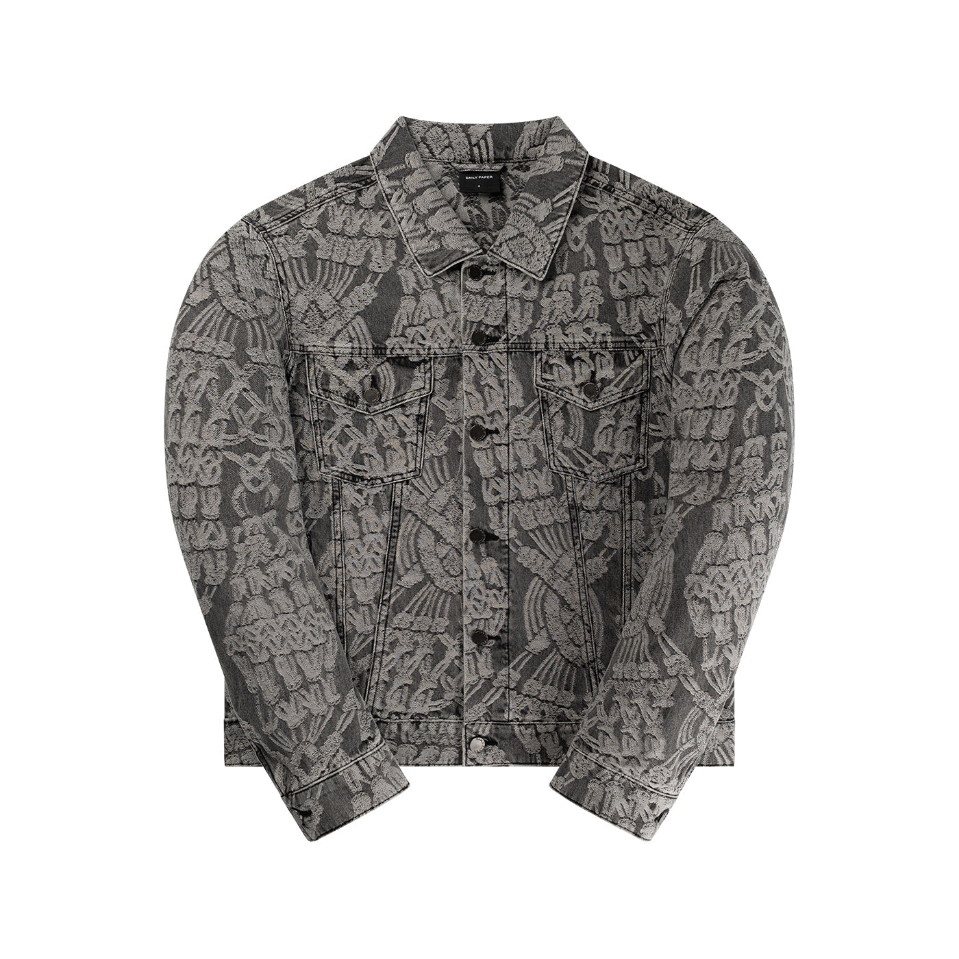 Grey Denim Macrame Jacket