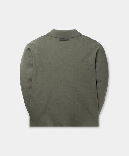 Shadown Green Diamond Knit Cardigan