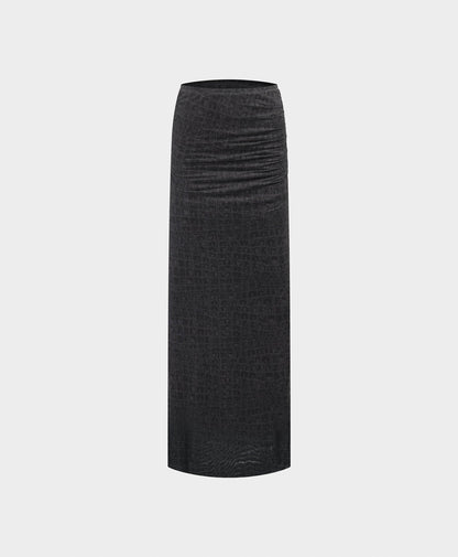 Black Oyster Digital Croc Skirt