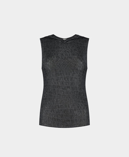 Black Oyster Digital Croc Top
