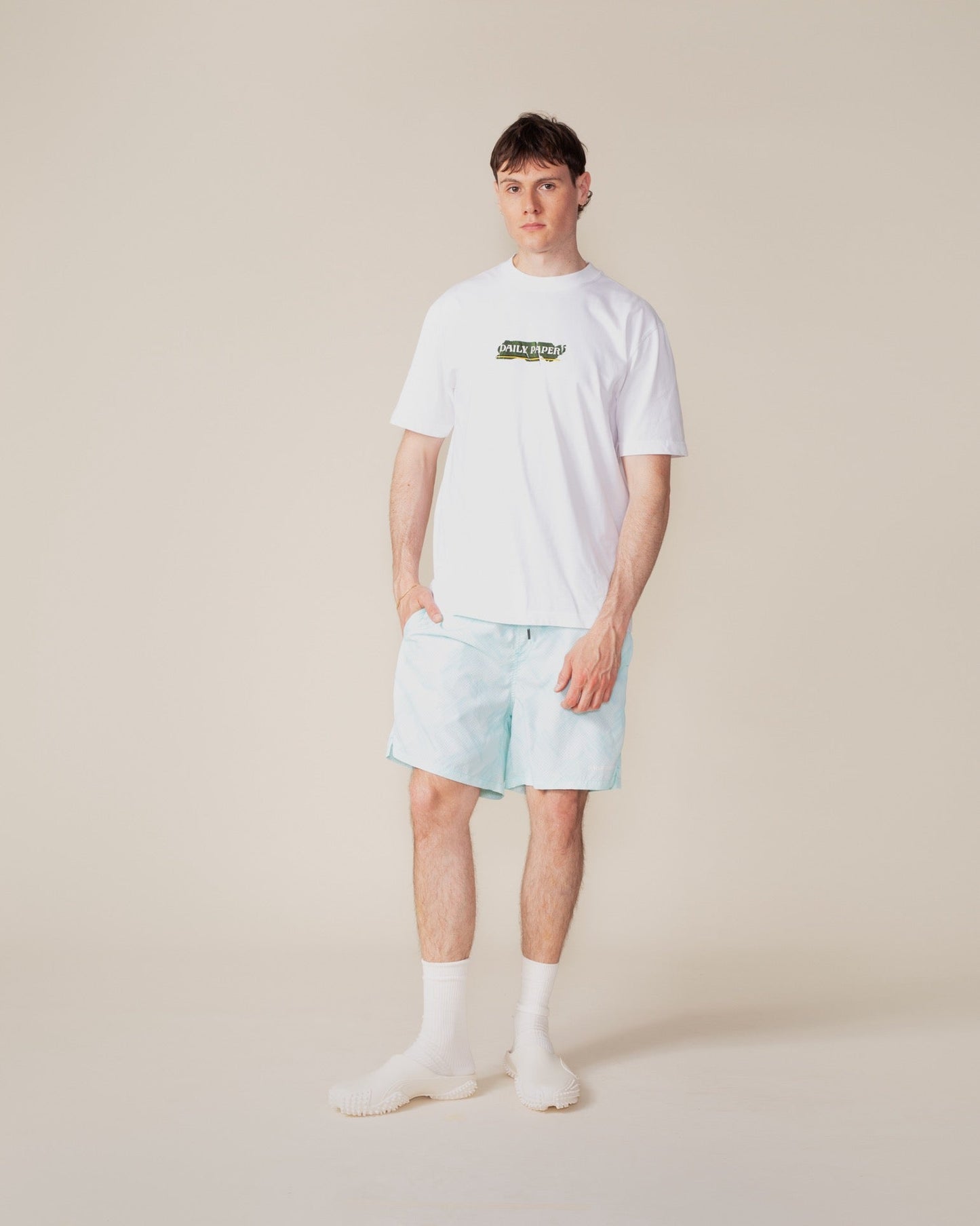 Salt Water Blue Dotted Monogram Swimshorts