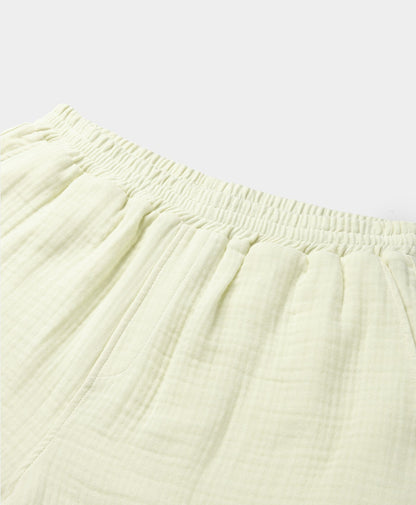 Icing Yellow Enzi Seersucker Shorts