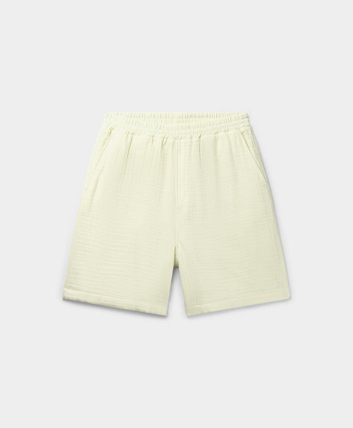 Icing Yellow Enzi Seersucker Shorts