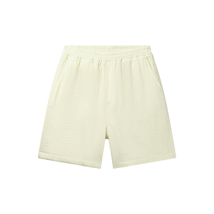 Icing Yellow Enzi Seersucker Shorts