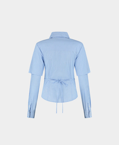 Blue Stripe Fitted Shirt