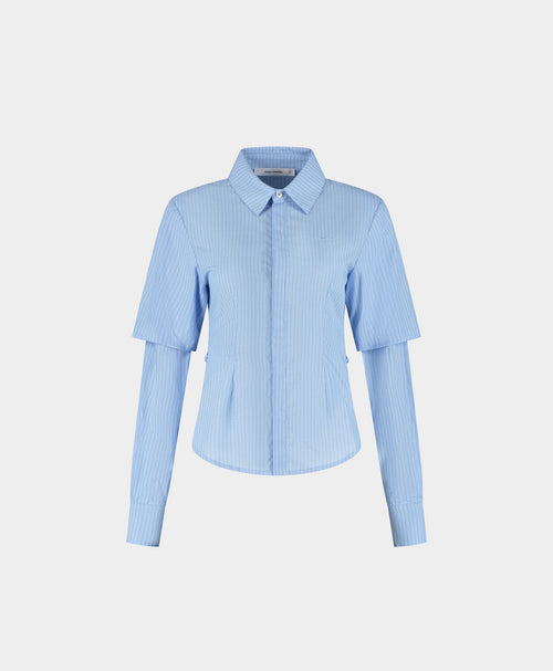 Blue Stripe Fitted Shirt