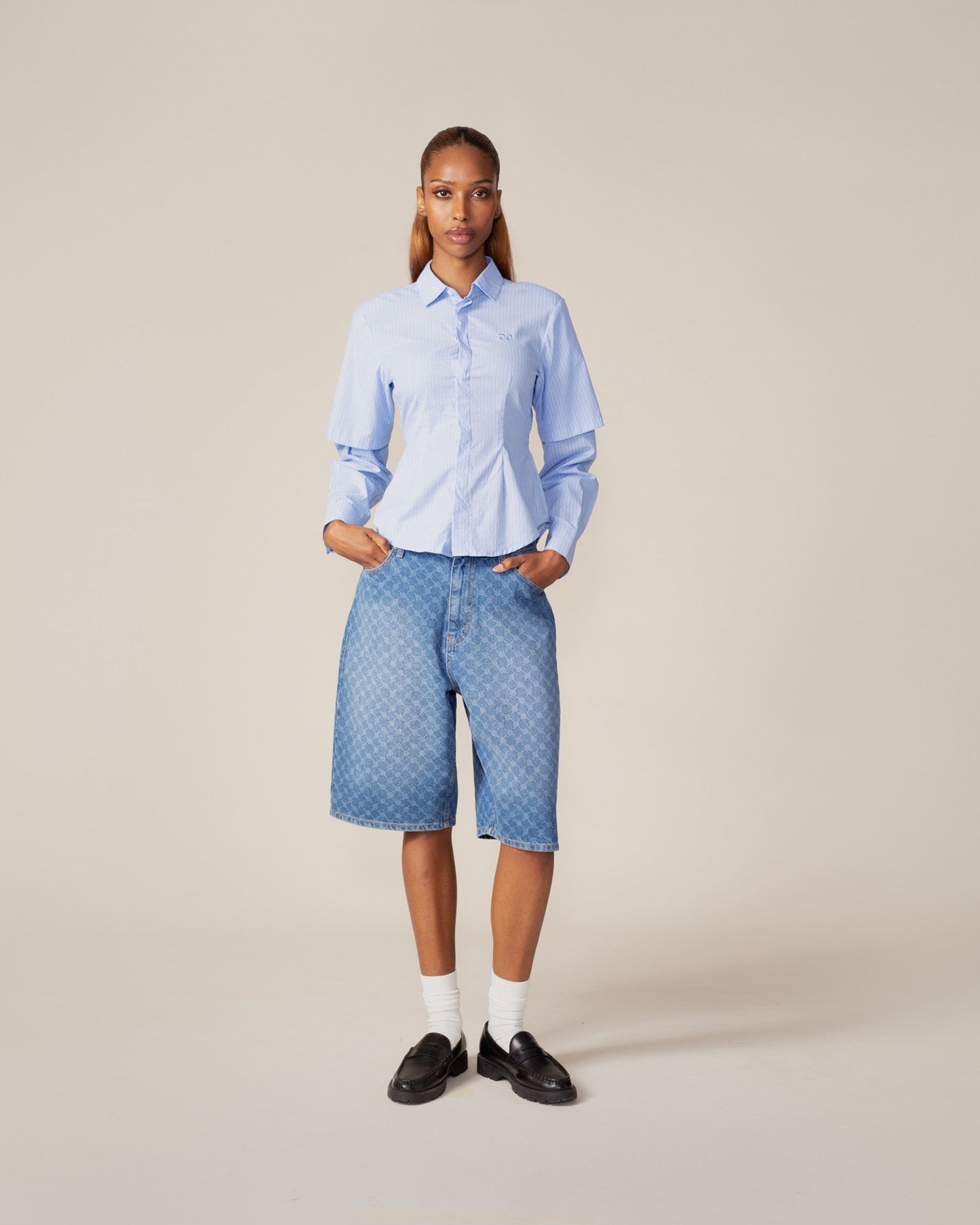 Blue Stripe Fitted Shirt