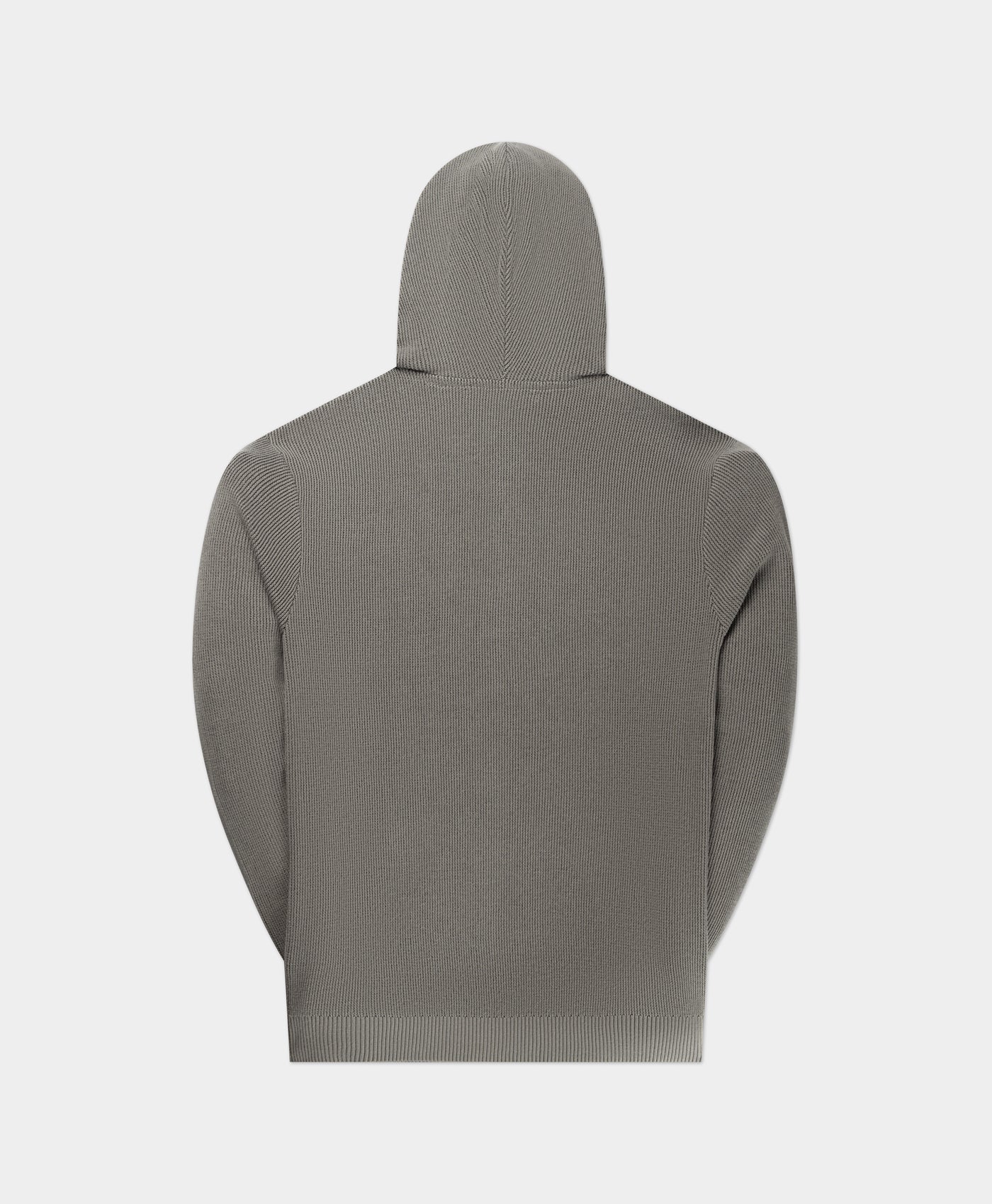 Formal Grey Flat Knit Zip Hoodie