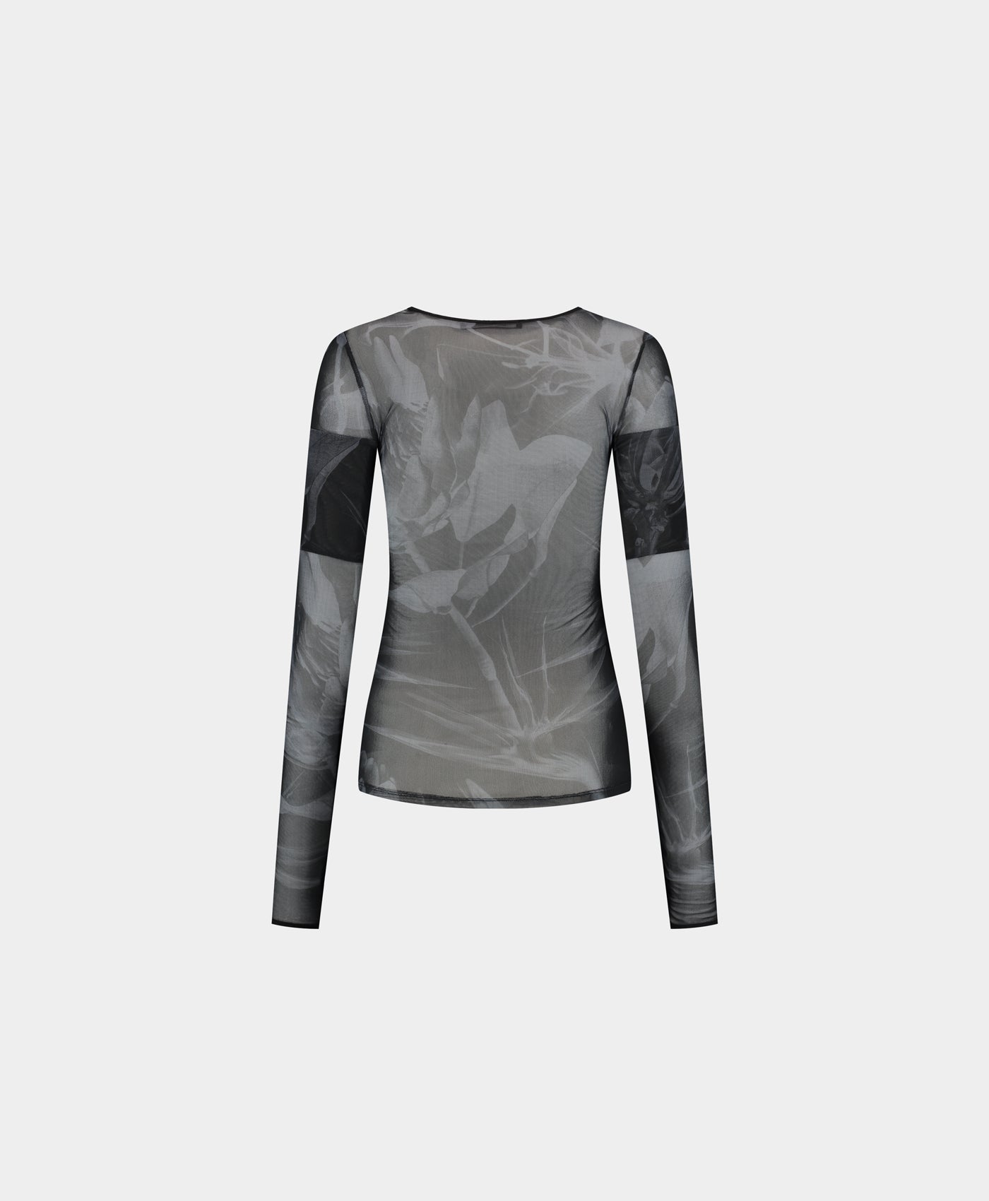 Black Floral Mesh Top