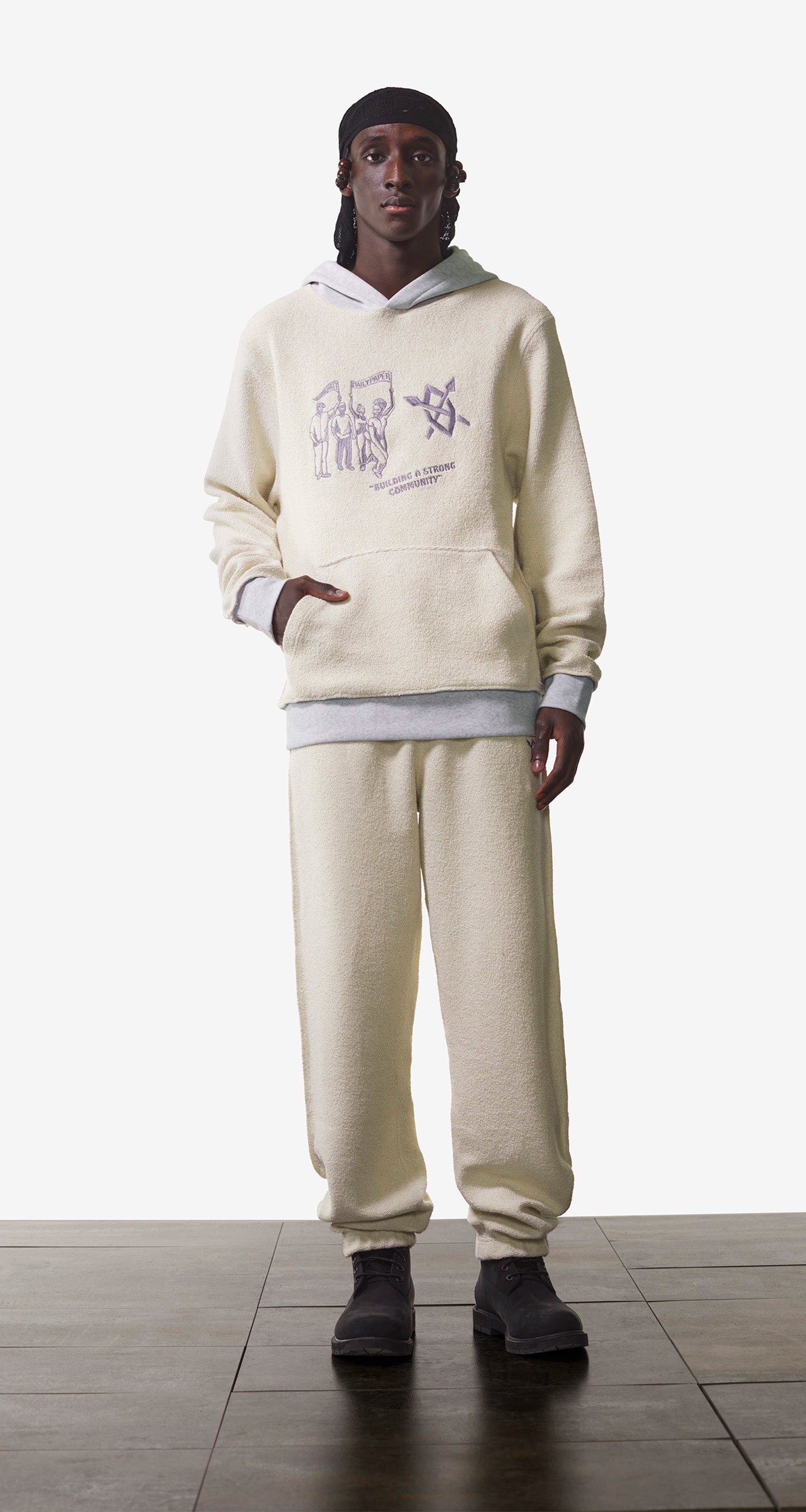 Grey Melange Off White Nemar Pants