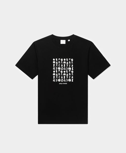 Black Hair Grid T-Shirt