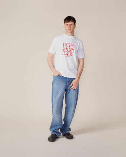 White Hair Grid T-Shirt