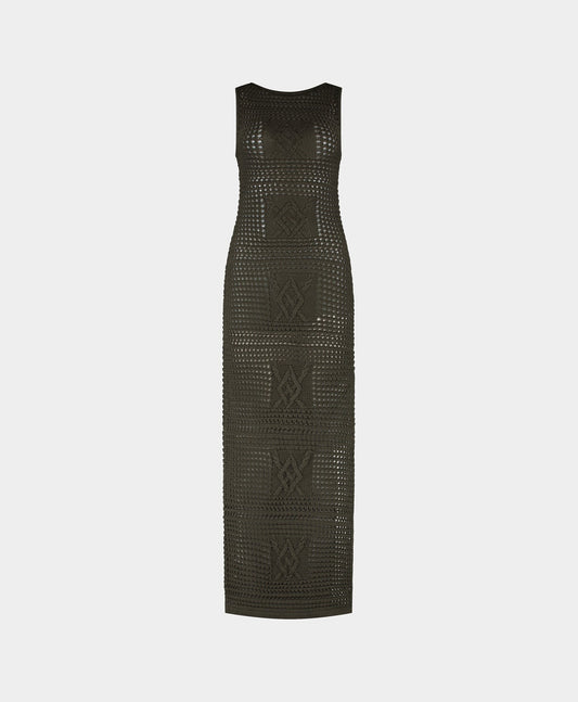 Army Green Izara Crochet Dress