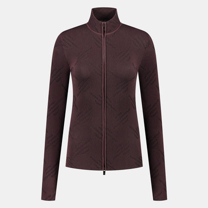 Roast Brown Knitted Monogram Cardigan