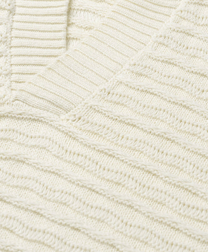 Frost White Jabir Knit Sweater Polo