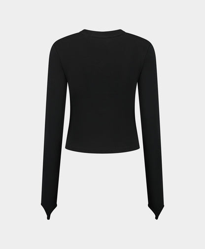 Black Logo Rib Top