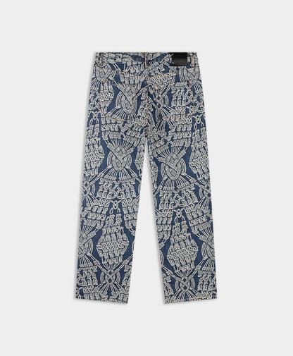 Dark Blue Macrame Amba Jeans