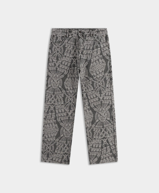 Grey Macrame Amba Jeans