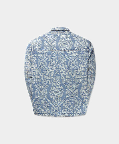 Mid Blue Macrame Rahul Shirt