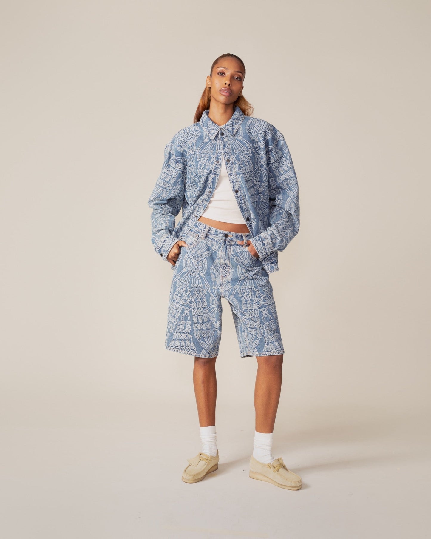 Mid Blue Macrame Rahul Shirt