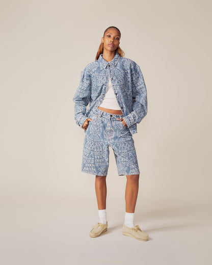 Mid Blue Macrame Rahul Shirt