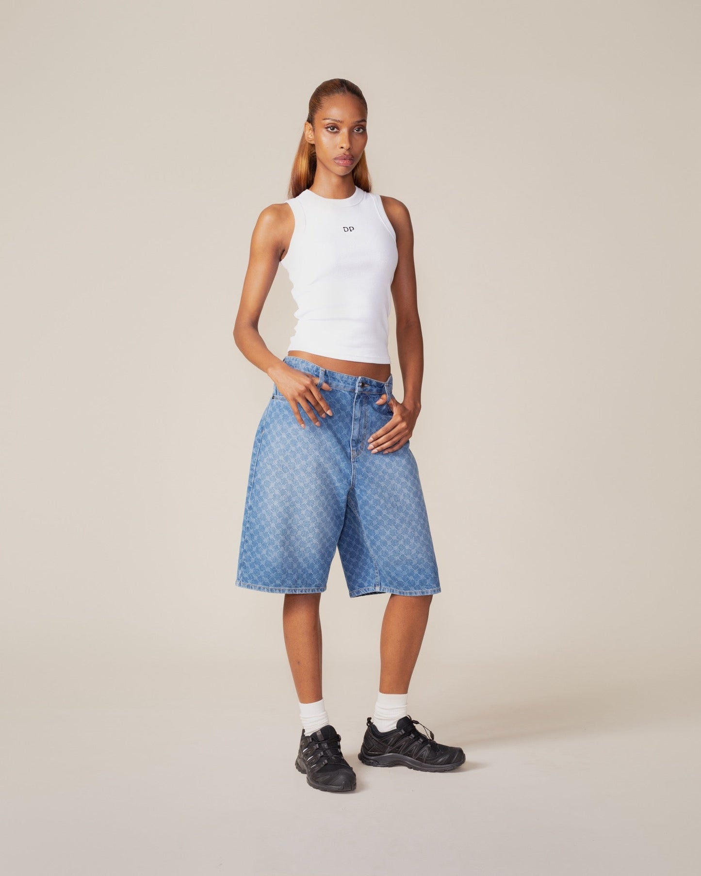 Blue Monogram Denim Shorts