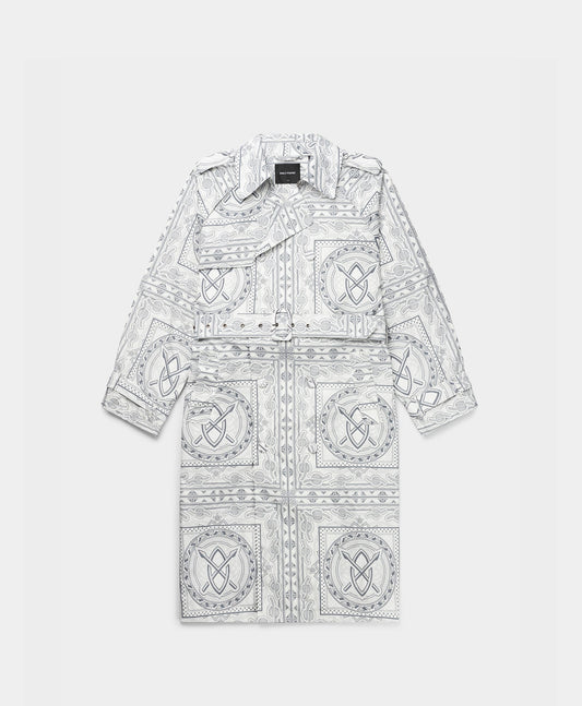 Grey Green Bandana Mamo Long Jacket