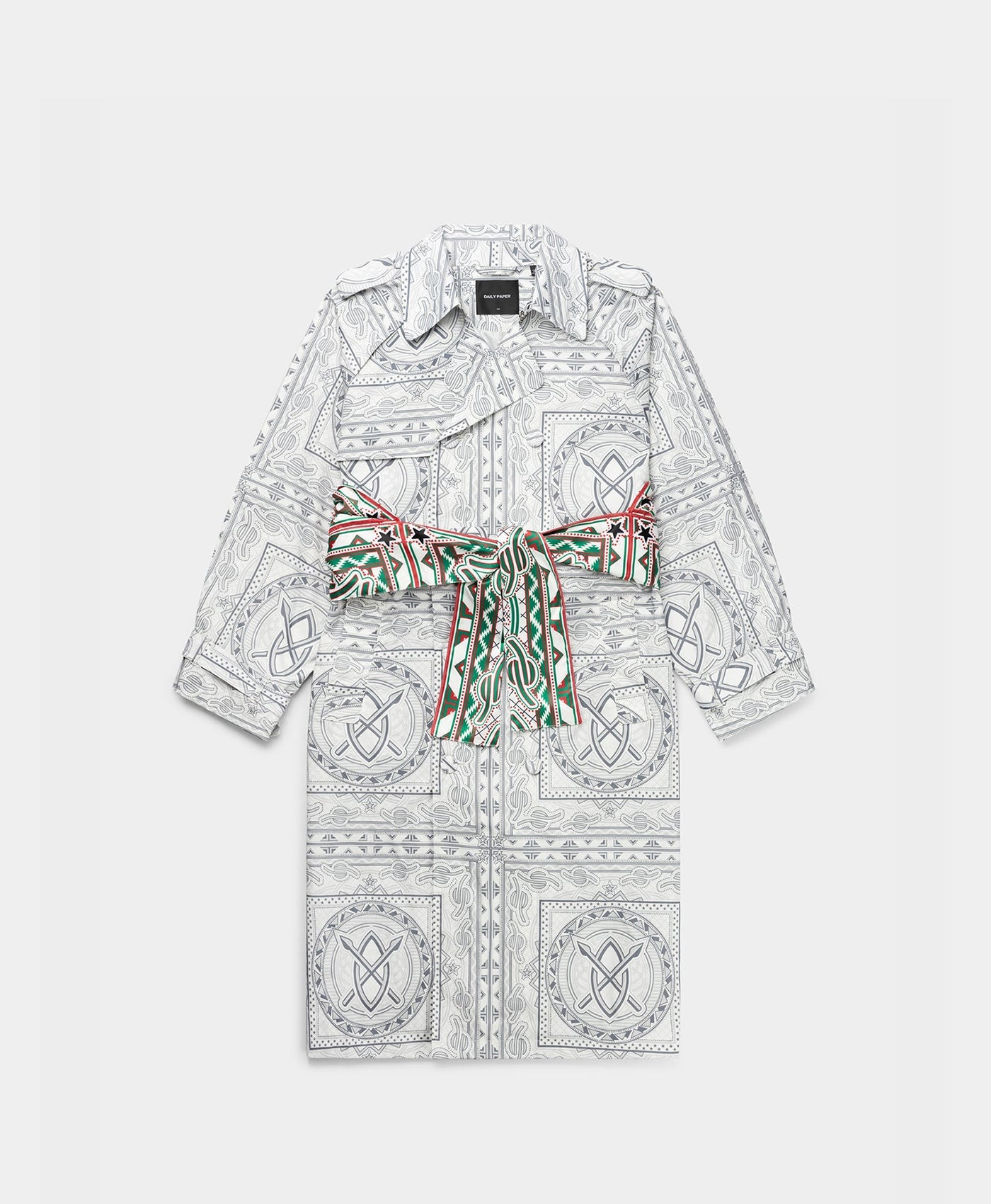 Grey Green Bandana Mamo Long Jacket