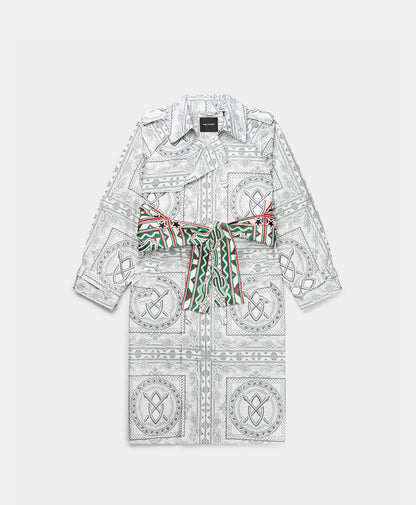 Grey Green Bandana Mamo Long Jacket